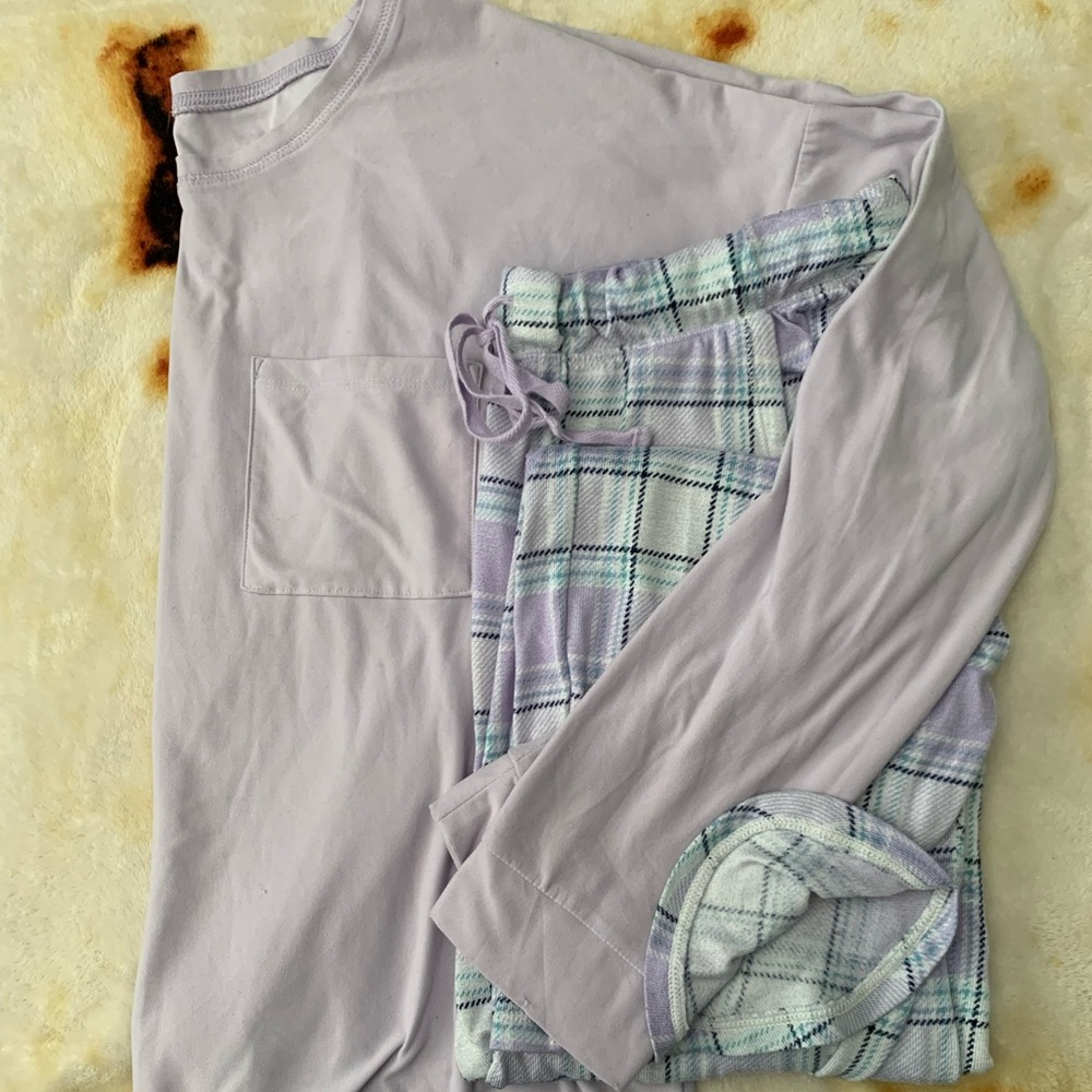 Purple plaid winter Pj set